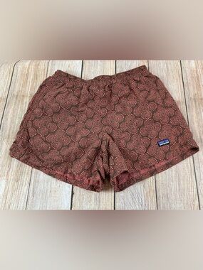 Women’s Patagonia Baggies Brown Pink Shorts Size Small 4”